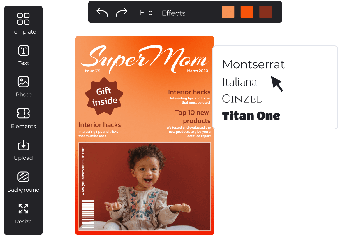 Бесплатно создайте яркую обложку для журнала онлайн