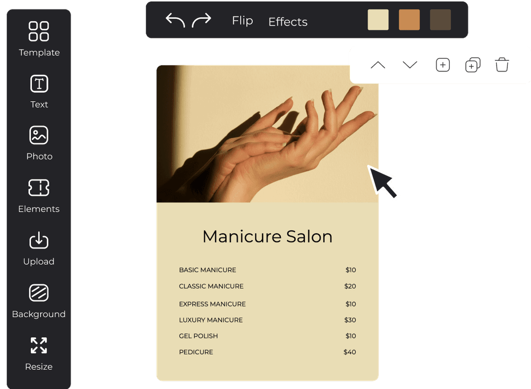 Бесплатно создайте оригинальный прейскурант онлайн